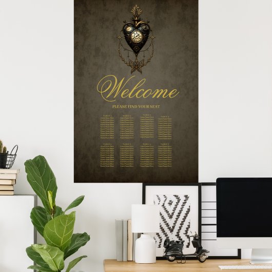 Poster Steampunk heart,  (Bureau à domicile)