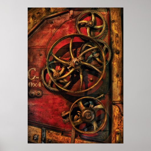 Poster Steampunk - Horloge (Devant)