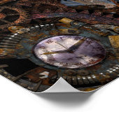 Poster Steampunk Horloge Horaire Porte (Coin)