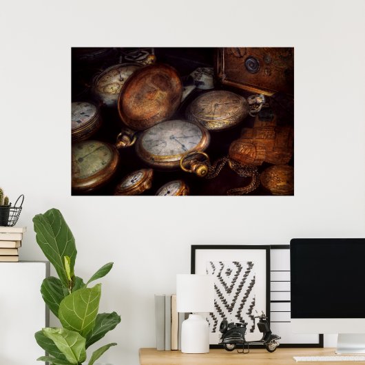 Poster Steampunk - Horloge - Temps porté (Bureau à domicile)