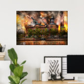 Poster Steampunk - La guerre a commencé (Bureau à domicile)