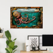 Poster Steampunk - Le conte du Kraken (Bureau à domicile)