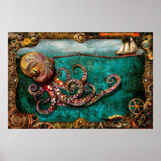 Poster Steampunk - Le conte du Kraken (Devant)