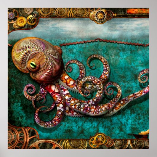 Poster Steampunk - Le conte du Kraken (Devant)