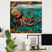 Poster Steampunk - Le conte du Kraken (Bureau à domicile)