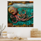 Poster Steampunk - L'histoire du Kraken (Cuisine)