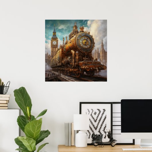 Poster Steampunk Londres (Bureau à domicile)
