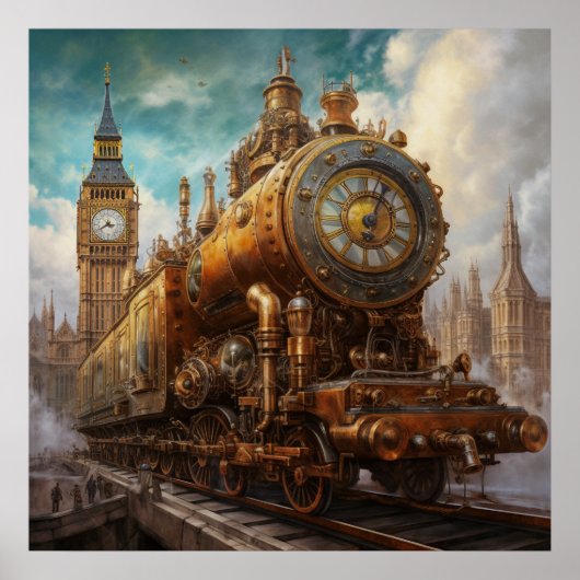 Poster Steampunk Londres (Devant)