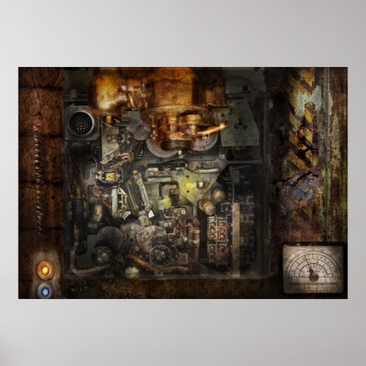 Poster Steampunk - L'ordinateur de la tourelle (Devant)