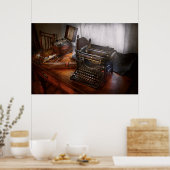 Poster Steampunk - Machine à écrire - Le messager secret (Cuisine)