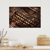 Poster Steampunk - Machine à écrire - Trop serré pour tap (Cuisine)