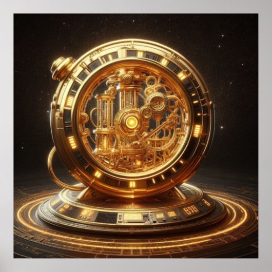 Poster Steampunk, Machine à voyager dans le temps, Temps/ (Devant)
