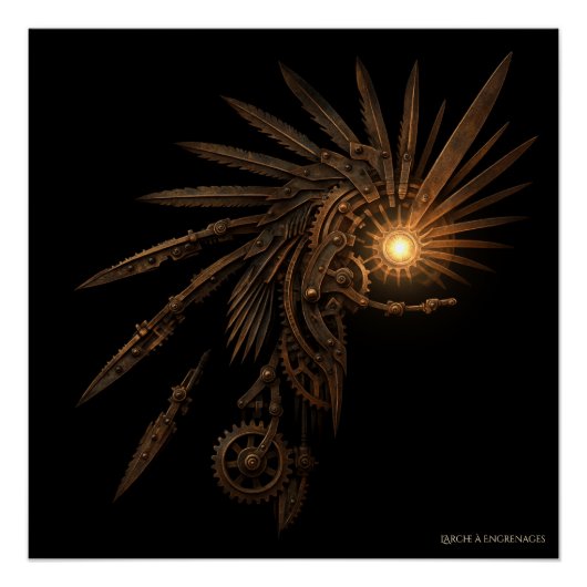 Poster Steampunk Mechanical Wings –  (Devant)