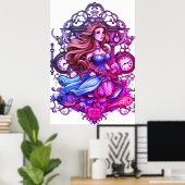 Poster Steampunk Mermaid For Girls or Boys on a Wall (Bureau à domicile)