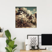 Poster Steampunk Monument américain Mont Rushmore SD (Bureau à domicile)