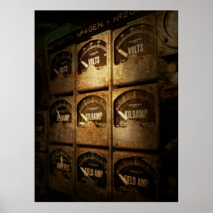 Poster Steampunk - naval - grille électrique