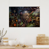 Poster Steampunk - Naval - Station de communication (Cuisine)