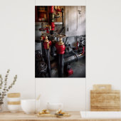 Poster Steampunk - Plomberie - Tourner la valve (Cuisine)