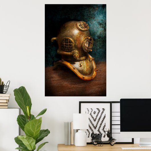 Poster Steampunk - Plongée - Le casque de plongée (Bureau à domicile)