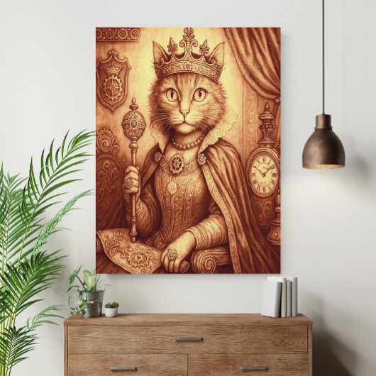 Poster Steampunk Royal Cat Vintage Clockwork Fantasy  