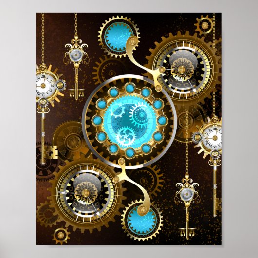 Poster Steampunk Rusty Background (Devant)