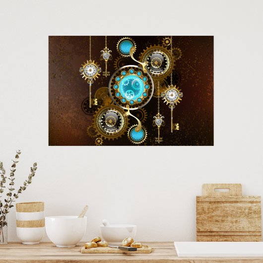 Poster Steampunk Rusty Background (Cuisine)