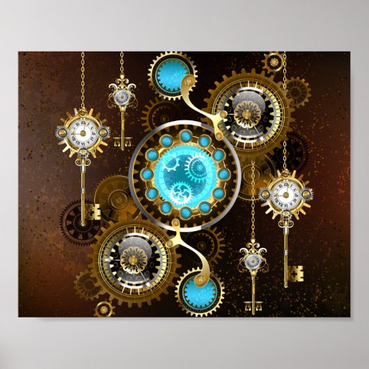 Poster Steampunk Rusty Background (Devant)
