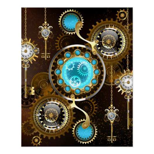Poster Steampunk Rusty Background (Devant)