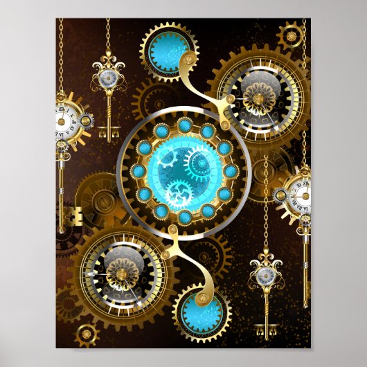 Poster Steampunk Rusty Background (Devant)