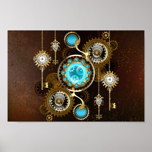 Poster Steampunk Rusty Background (Devant)