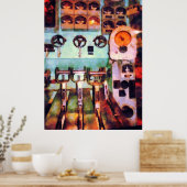 Poster Steampunk - Salle de contrôle électrique (Cuisine)