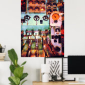 Poster Steampunk - Salle de contrôle électrique (Bureau à domicile)