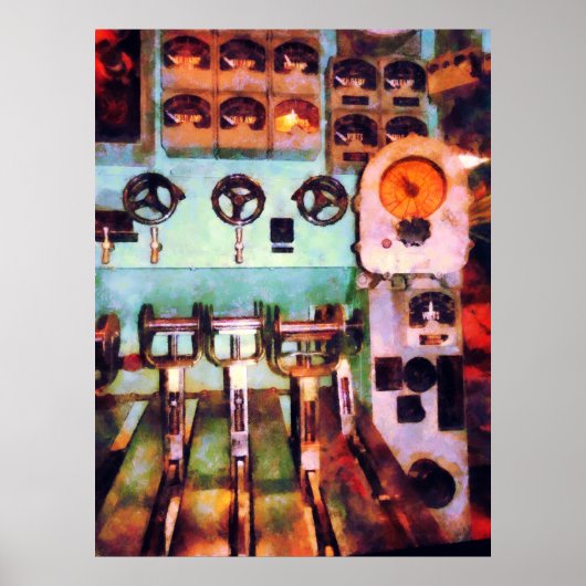 Poster Steampunk - Salle de contrôle électrique (Devant)