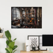 Poster Steampunk - Salle - Studio Steampunk (Bureau à domicile)