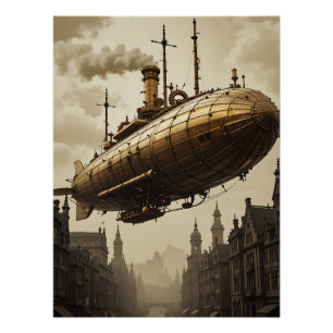Poster Steampunk Skies: Victorian Adventure