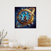 Poster Steampunk Space Aliens Trio Instruments de musique (Cuisine)