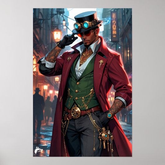Poster Steampunk Strategist – Confidence and Charm (Devant)