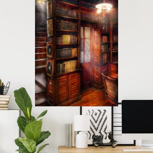 Poster Steampunk - The semi-private study (Bureau à domicile)