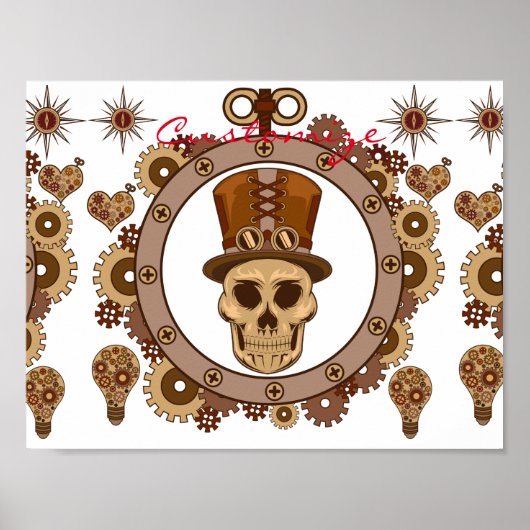 Poster Steampunk Thème Top Hat Skull Thunder_Cove (Devant)