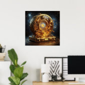 Poster Steampunk, Time Machine, Time/Space/Continuum 002X (Bureau à domicile)