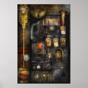 Poster Steampunk - Tout ça pour une tasse de café