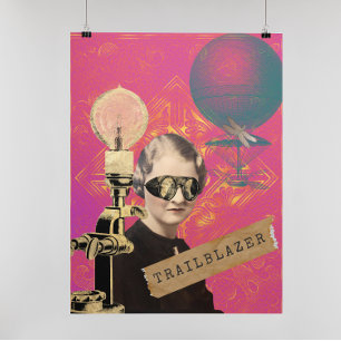 Poster Steampunk Trailblazer Funky Collage Art Imprimer