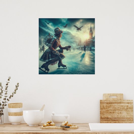 Poster Steampunk Victorian Fantasy Winter Messenger (Cuisine)