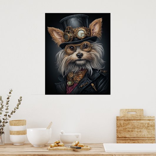 POSTER STEAMPUNK YORKSHIRE TERRIER (Cuisine)