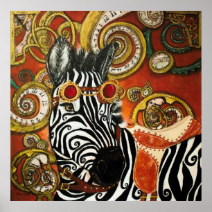 Poster Steampunk Zebra Matte