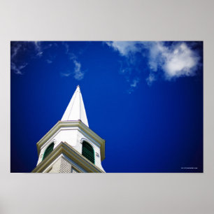 Poster Steeple de l'église de la Nouvelle-Angleterre avec