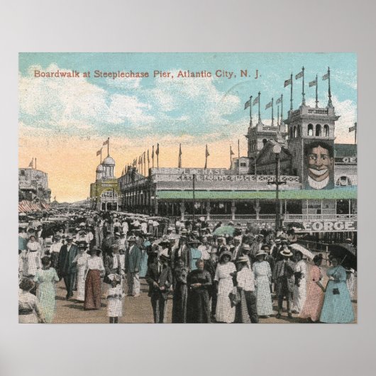Poster Steeplechase Pier, Atlantic City 1915 Vintage (Devant)