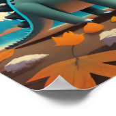 Poster Stegosaurus Automne avec Feuilles : Mignons Mur Ar (Coin)