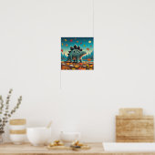 Poster Stegosaurus Automne avec Feuilles : Mignons Mur Ar (Cuisine)