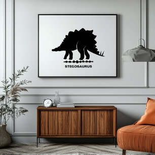 Poster Stegosaurus Dinosaur Silhouette